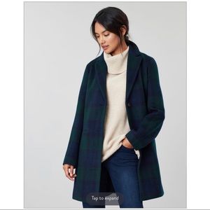 Forever 21 Blue-Green Plaid Pea Coat
